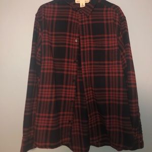 red and navy flannel